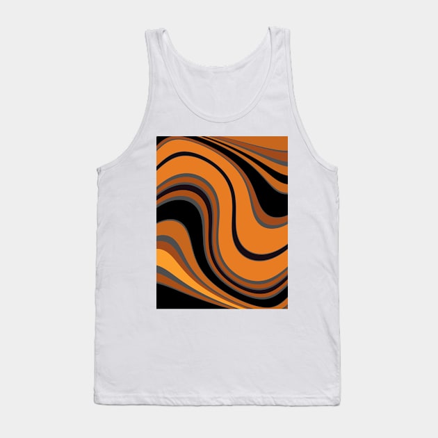 Orange and Black Swirled Tank Top by PSCSCo